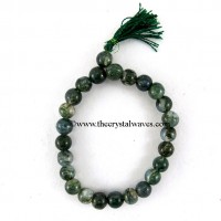 Moss Agate Round Beads Power Bracelet